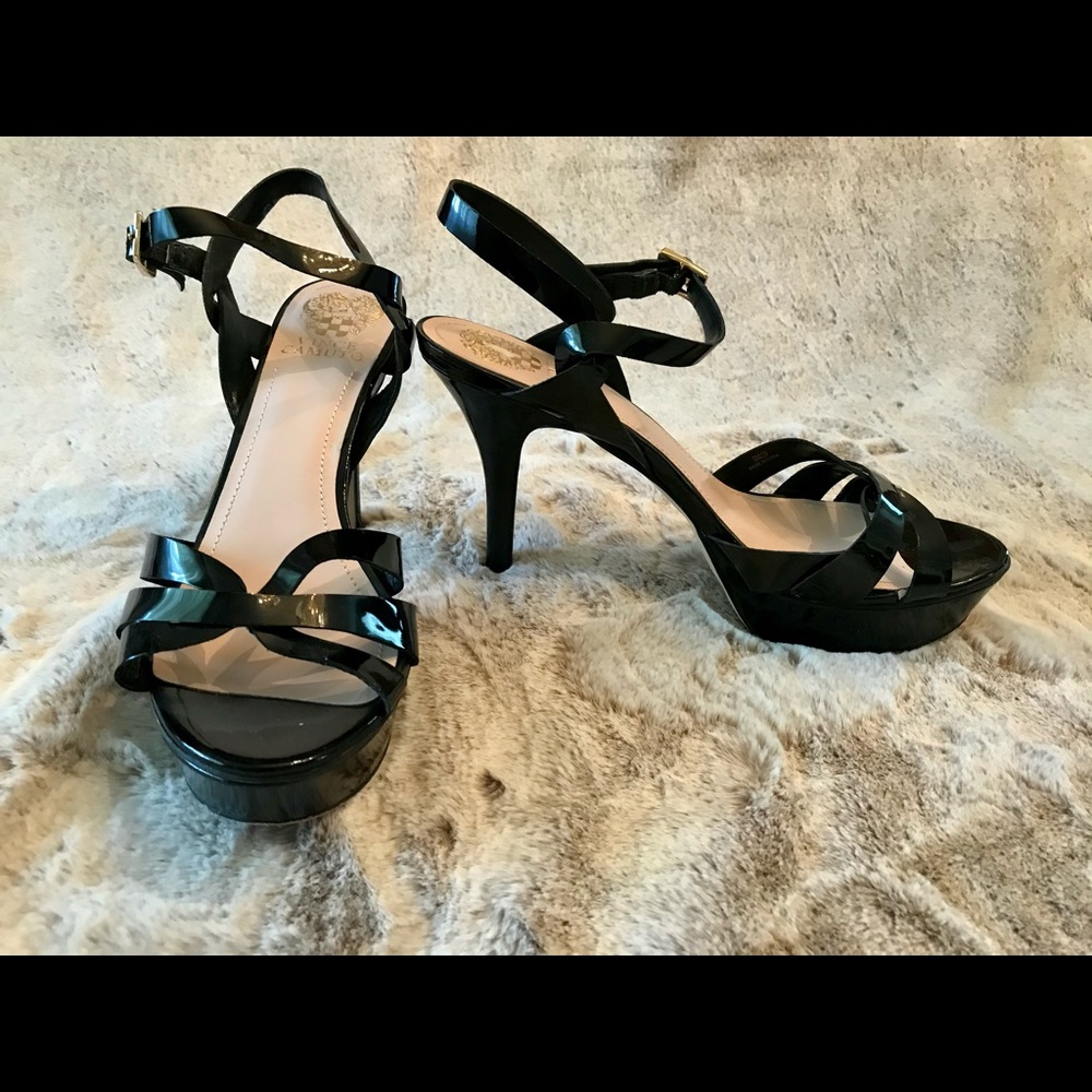 Vince Camuto Black Open Toe Heels Size 9